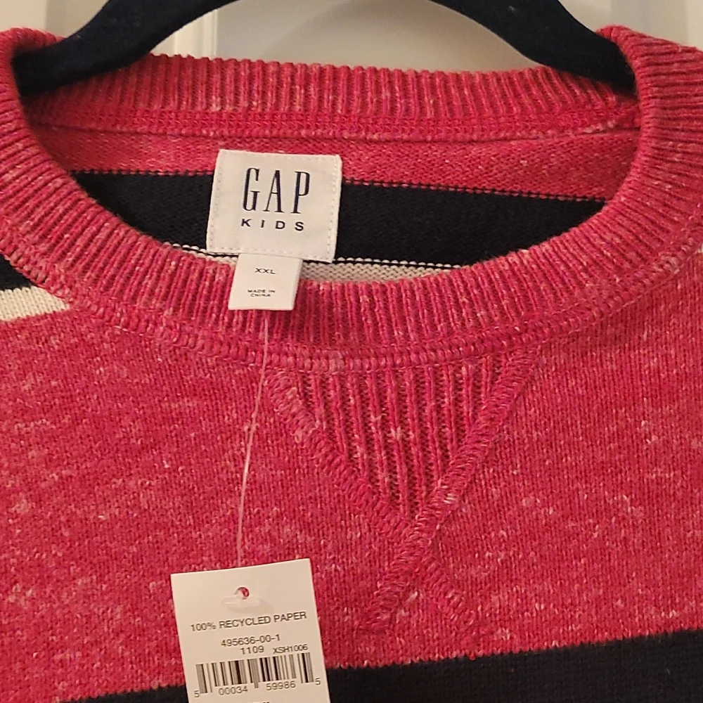 GAP red striped sweater XXL/14